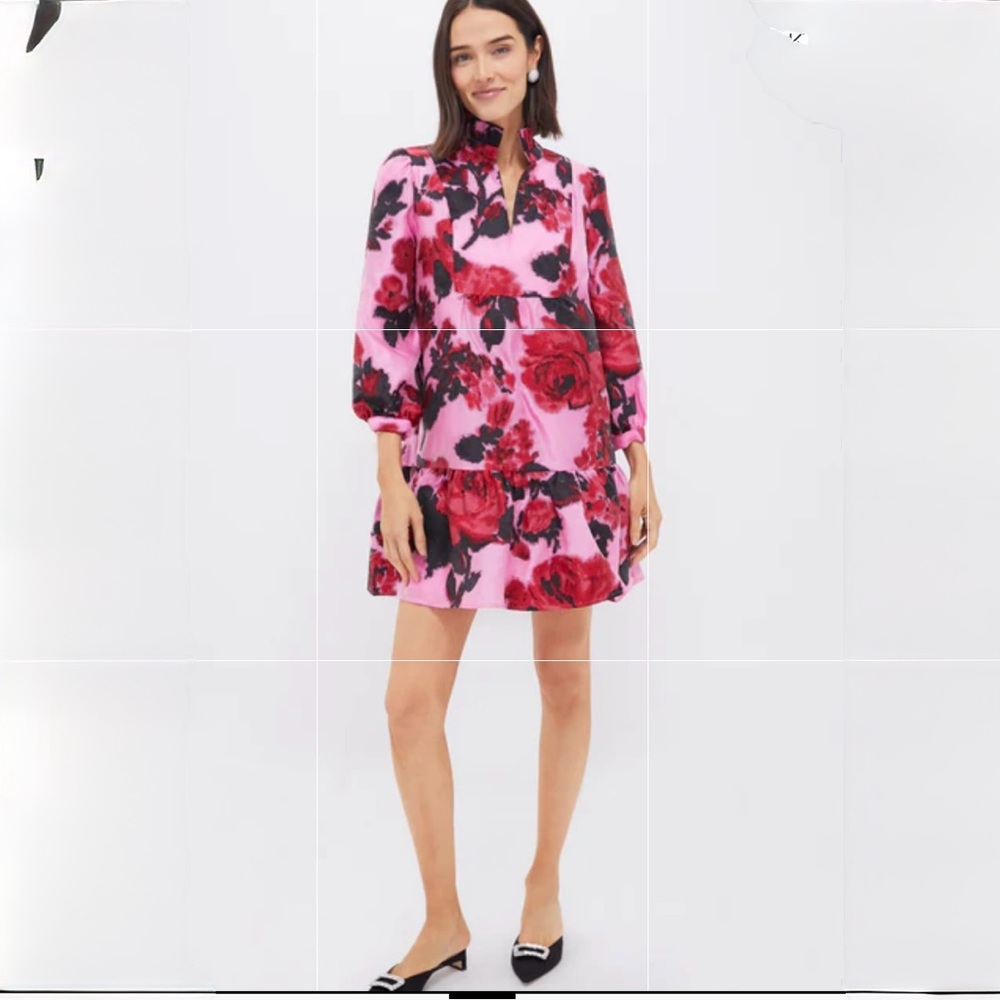 TUCKERNUCK FALLING ROSES BEGONIA BLOSSOM JACQUARD PALMERSTON DRESS🌺🌸🌺